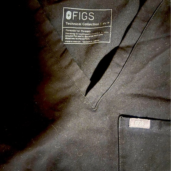 Figs technical collection caterina scrub top black XS/ P - Picture 3 of 4